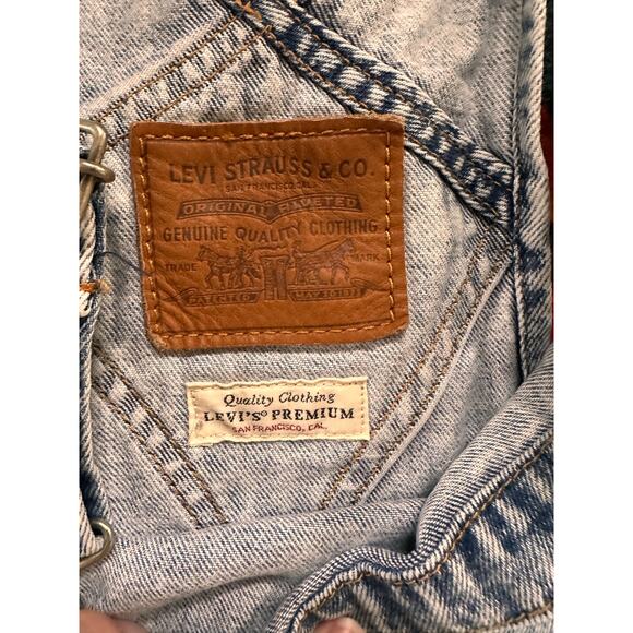 Levi’s Premium Mom Utility Denim Overalls Size 28 - Picture 8 of 9